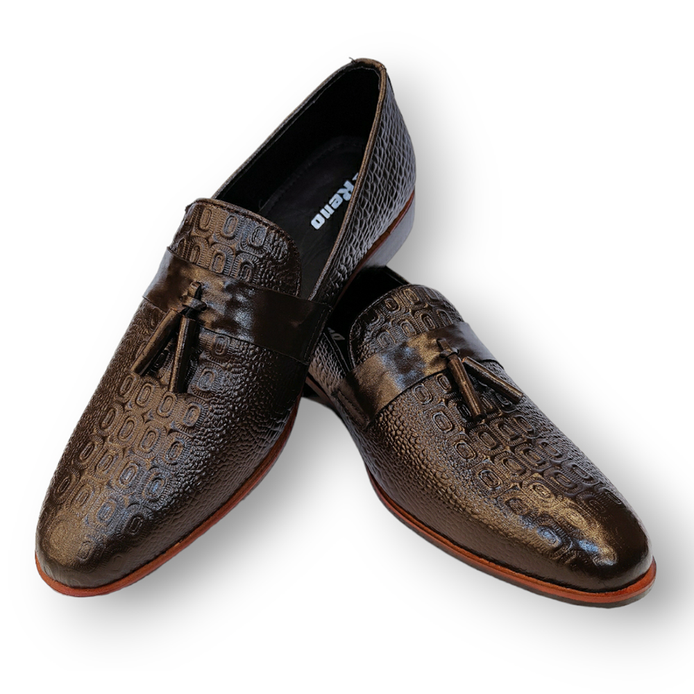 Reno Leather Tassel Shoes For Men - RT1038 - Chocolate