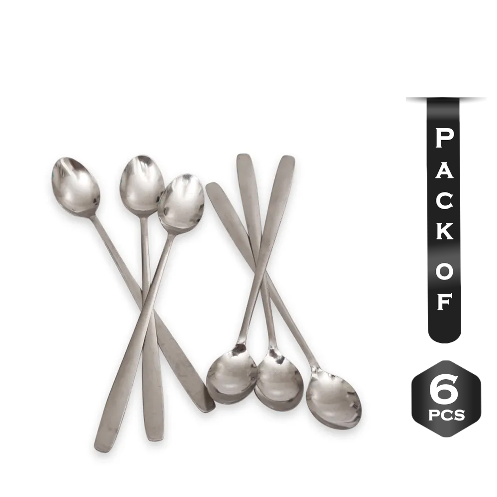 Pack of 6 Pcs Stainless Steel Long Handle Tea Spoon - 8 Inch