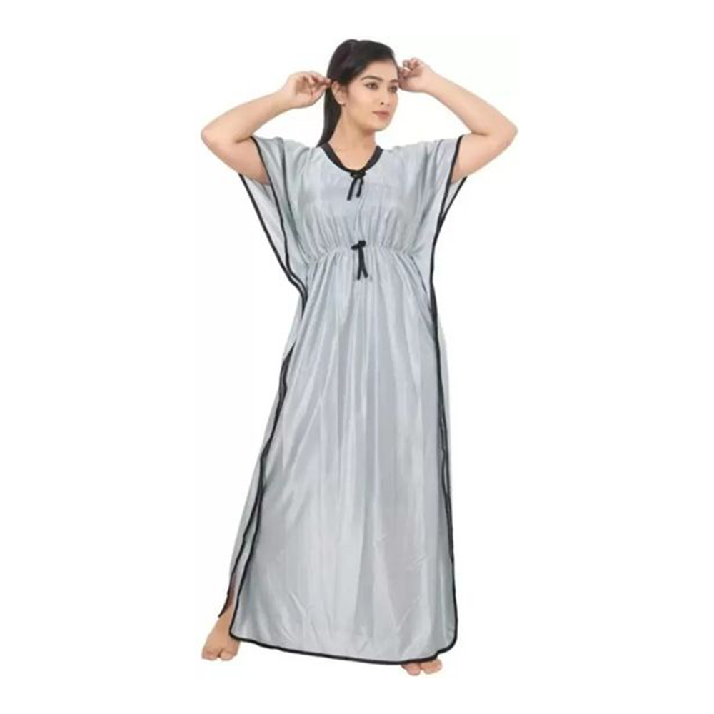 Satin Kaftan Nighty - Gray - ND-51