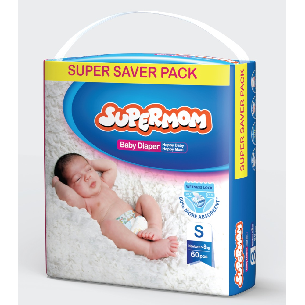 Supermom Baby Belt Diaper - Small - 0-8 Kg - 60pcs