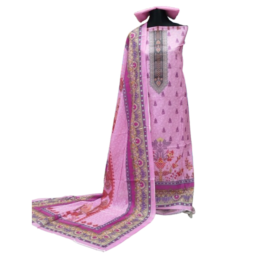 Unstitched Swiss Cotton Digital Printed Salwar Kameez For Women - Multicolor - 3A-T35