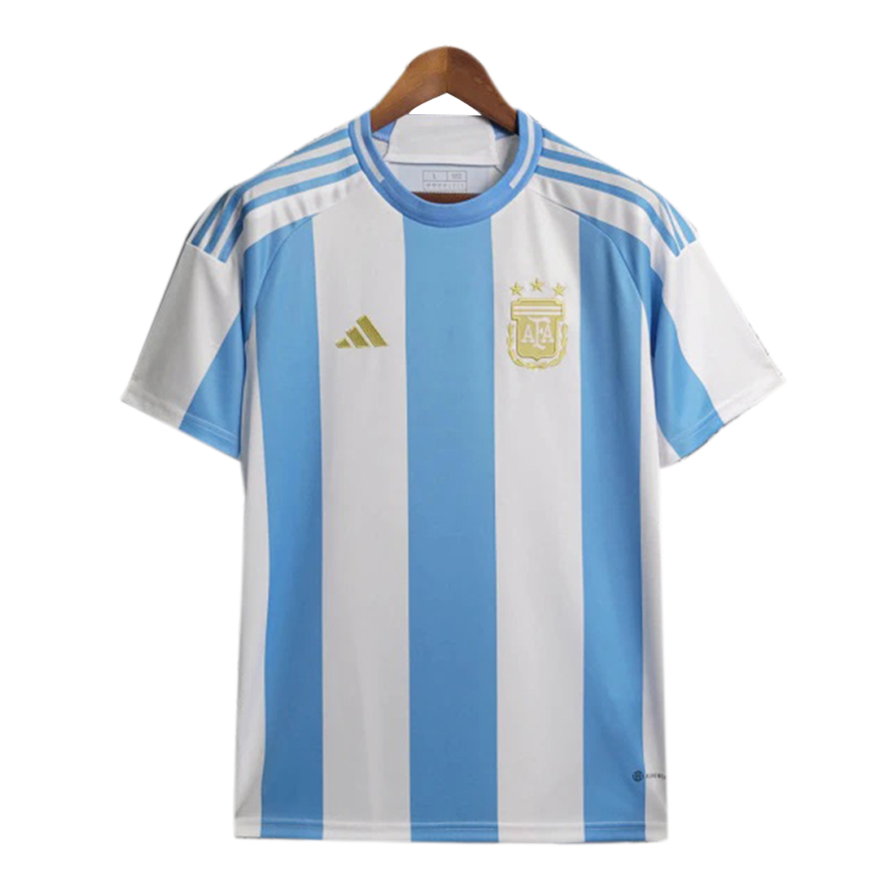 Argentina Copa America Mesh Cotton Short Sleeve Home Jersey 2024 - White