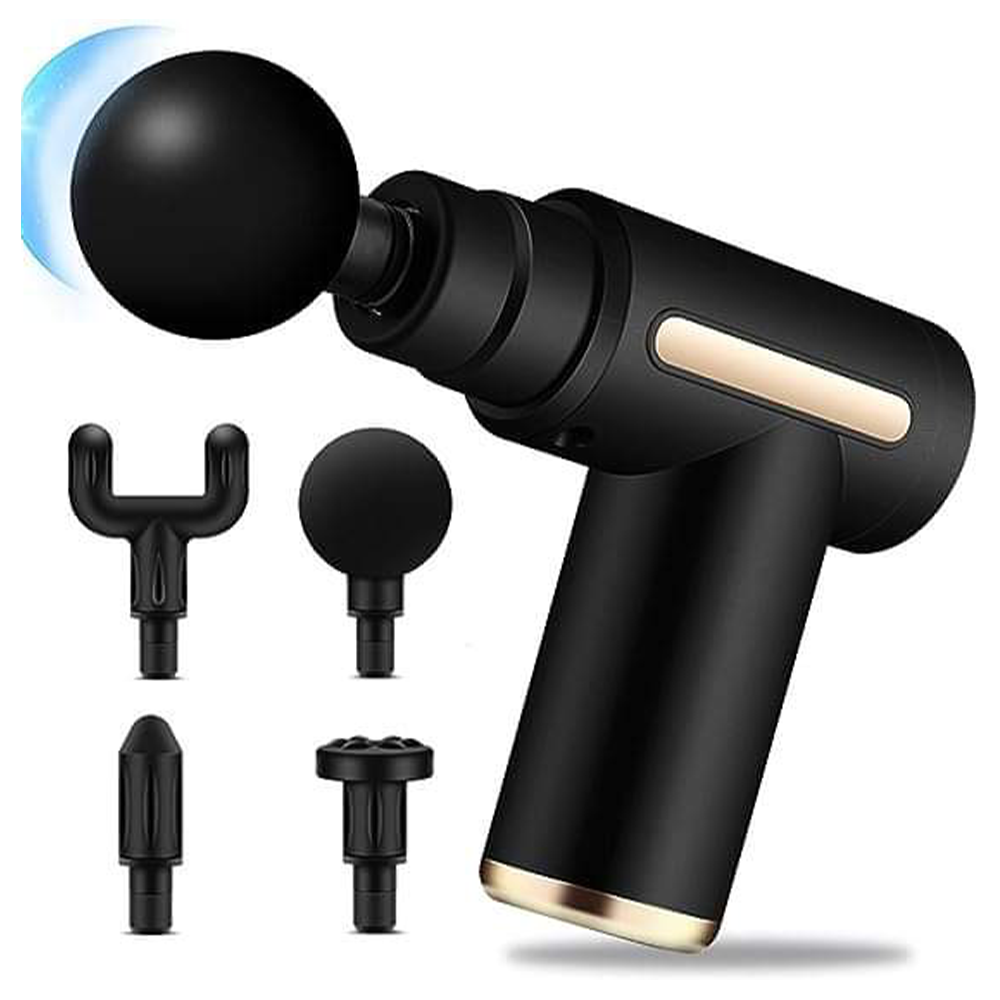 USB Rechargeable Vibration Body Muscle Massager Gun - Black