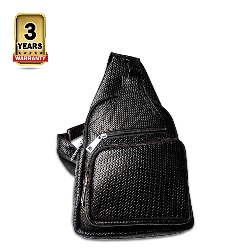 Leather Crossbody Bag For Men - CB -1001 - Black