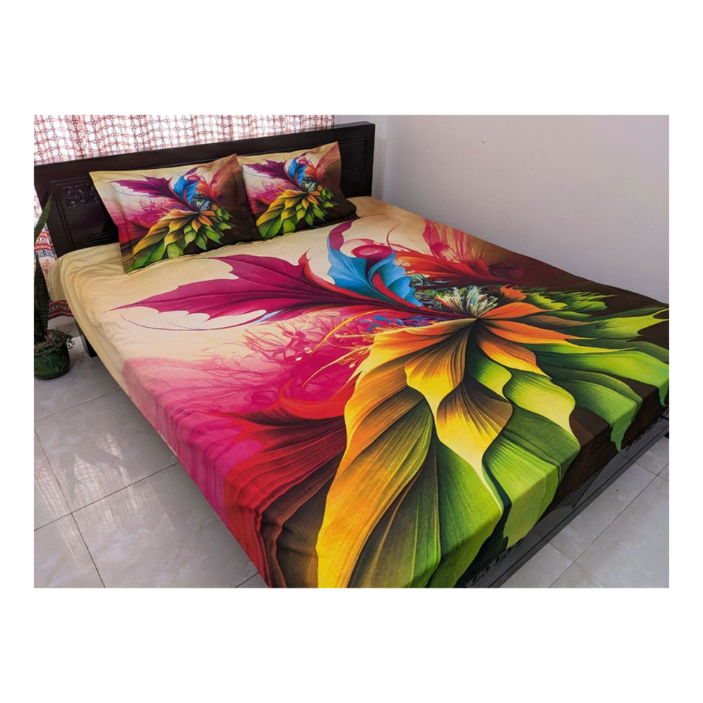 Cotton Bedsheet with Pillow Covers - king Size - 2502047