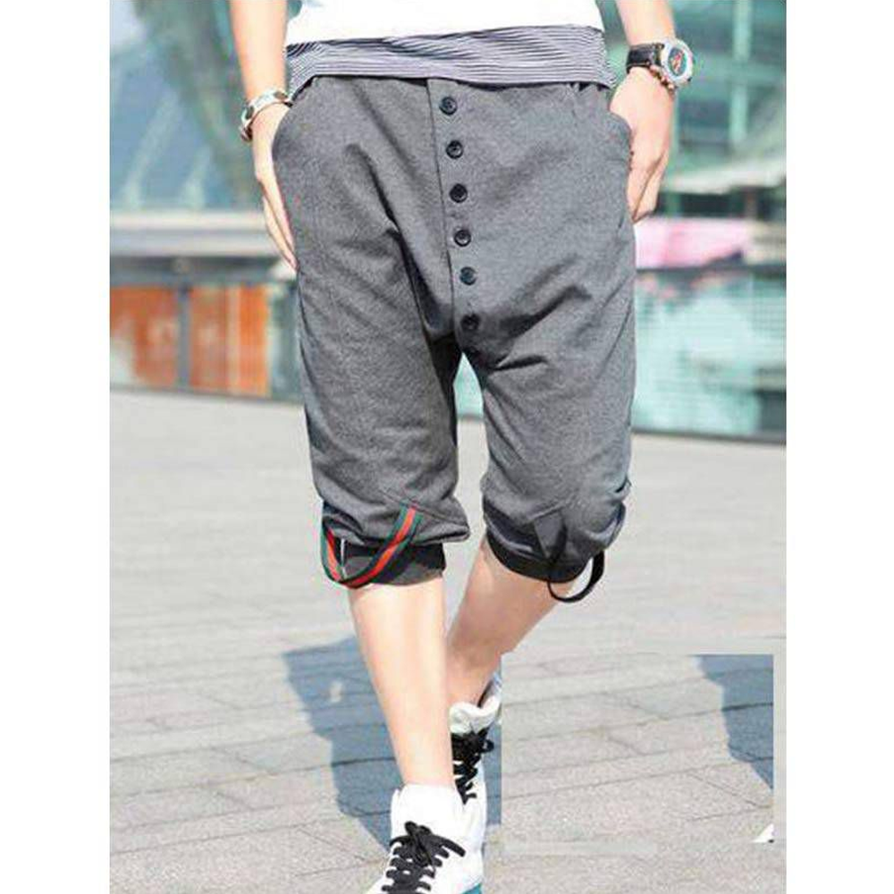 Jersey Plain Three Quarter Pant For Men Gray