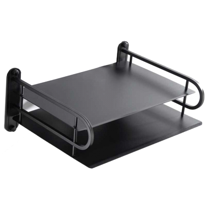 Metal Multi-Layer Wall Mounted Router Stand - Black