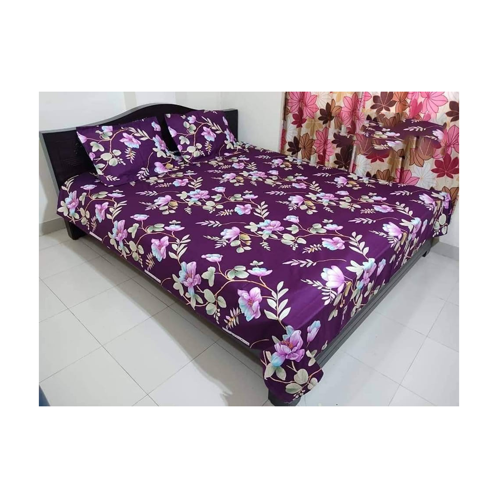 King Size Cotton Twill Bedsheet - BT-144 - Multicolor