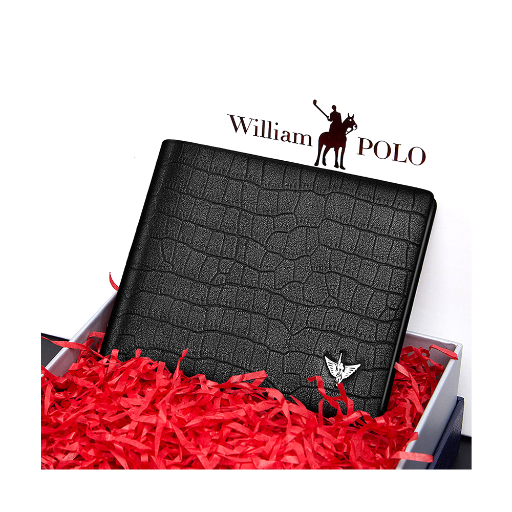 William Polo Leather Wallet For Men - Black