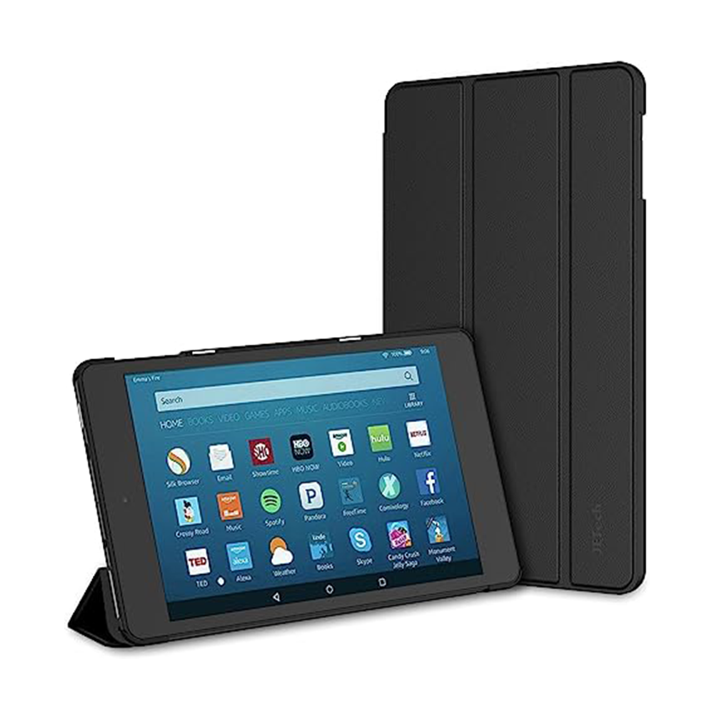PU Leather Tri-Fold Cover For Amazon Fire HD 8 - Black