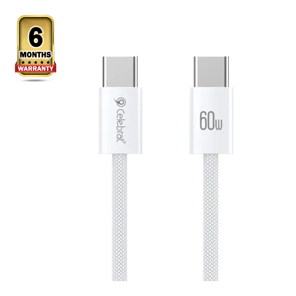 Yison Celebrat U600 60W USB Type-C Charging Cable - 1 Meter - White 
