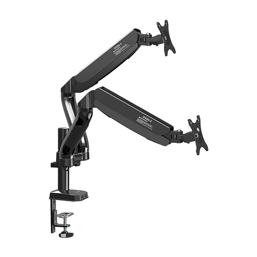 Kaloc DS90-2 Monitor Dual Arm Desk Mount Stand - 17-32 Inch - Black