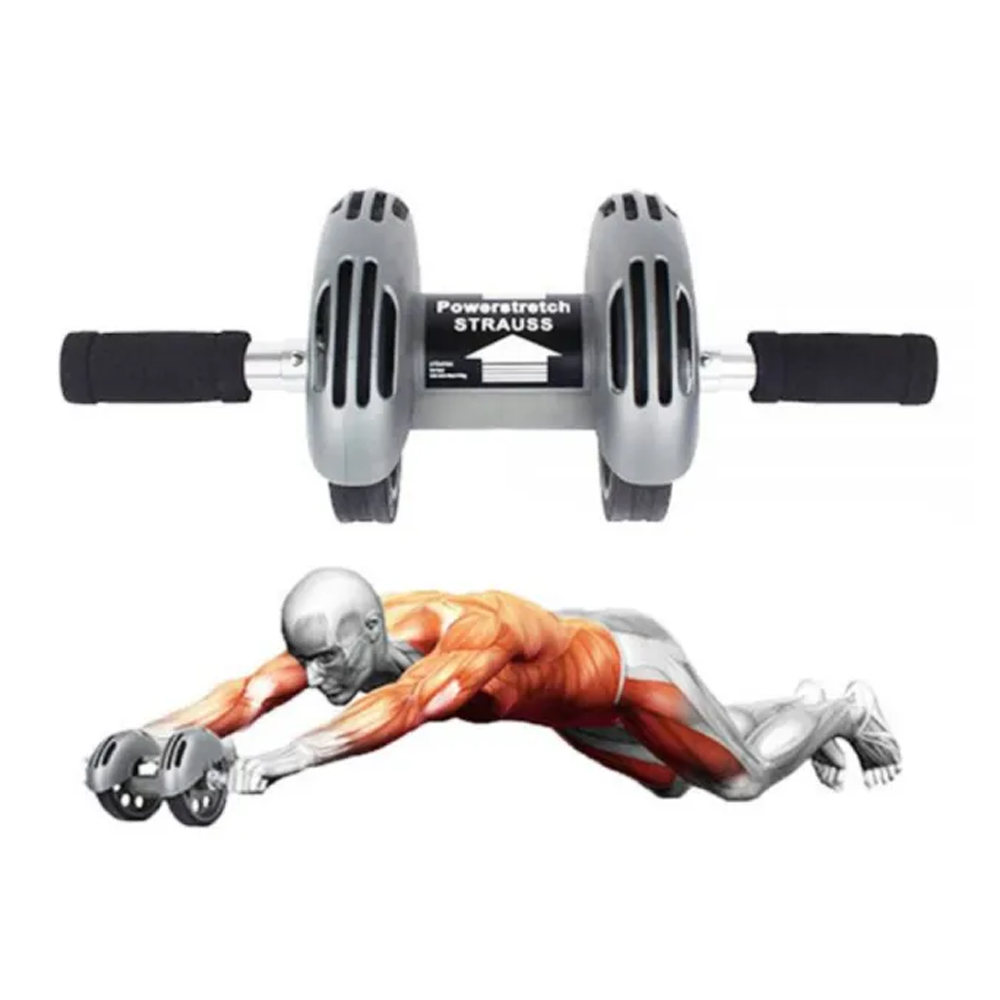 Power Stretch AB Pro Abdominal Workout Roller for Ab Exercises - Silver