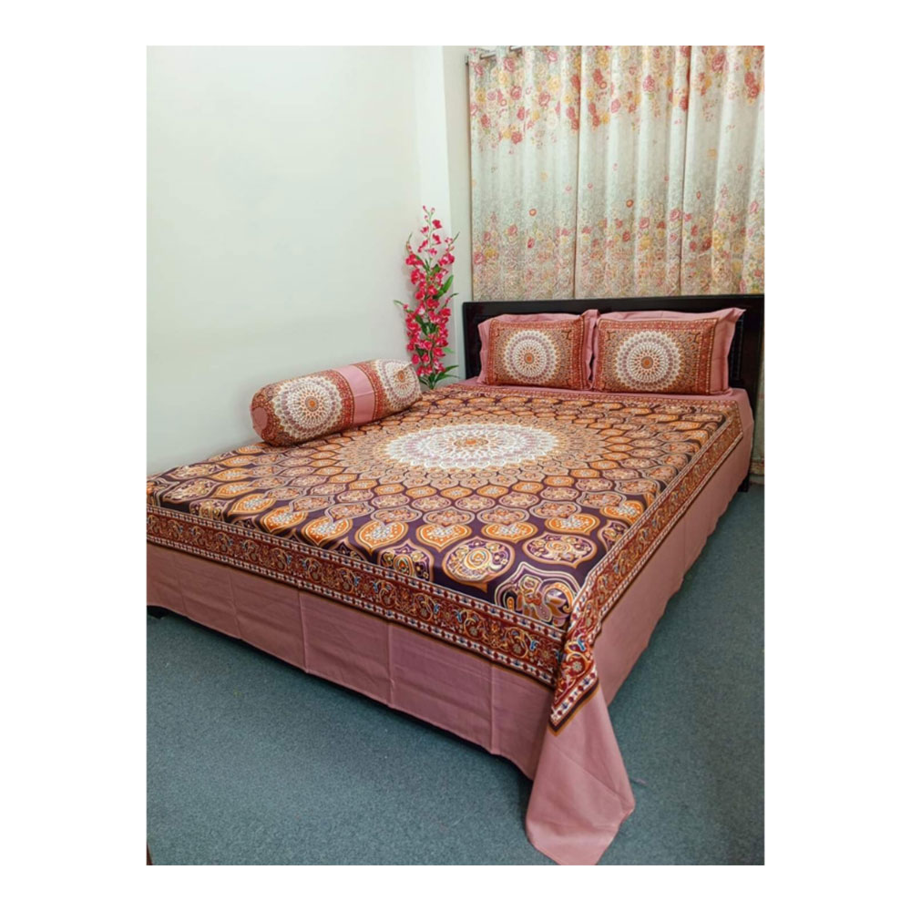 Cotton Bedsheet with Pillow Covers - king Size - 2502069