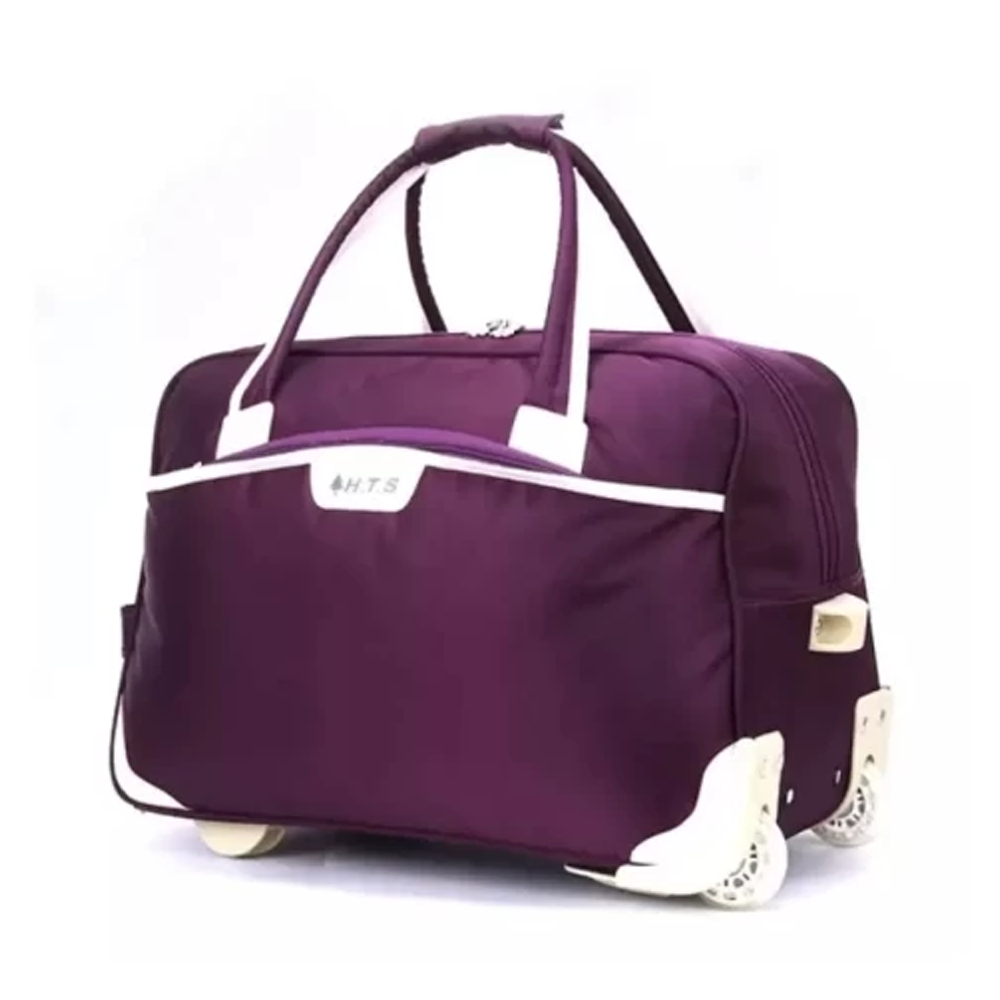 HTS HTS-24-20-PE Rolling Duffel Travel Trolley Backpack - 20 and 24 Inch - Purple