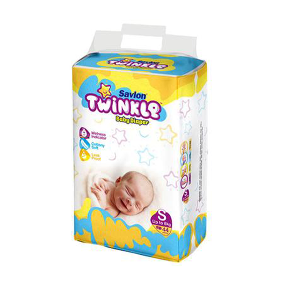 Savlon Twinkle Baby Belt Diaper - Small - Upto 08 Kg - 44 Pcs