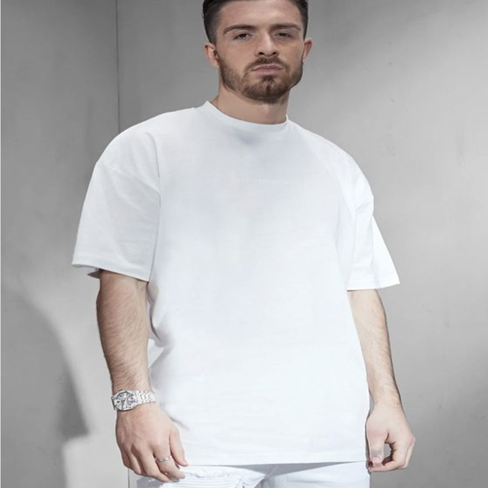 Cotton Drop Shoulder Half Sleeve T Shirt for Men White 1001