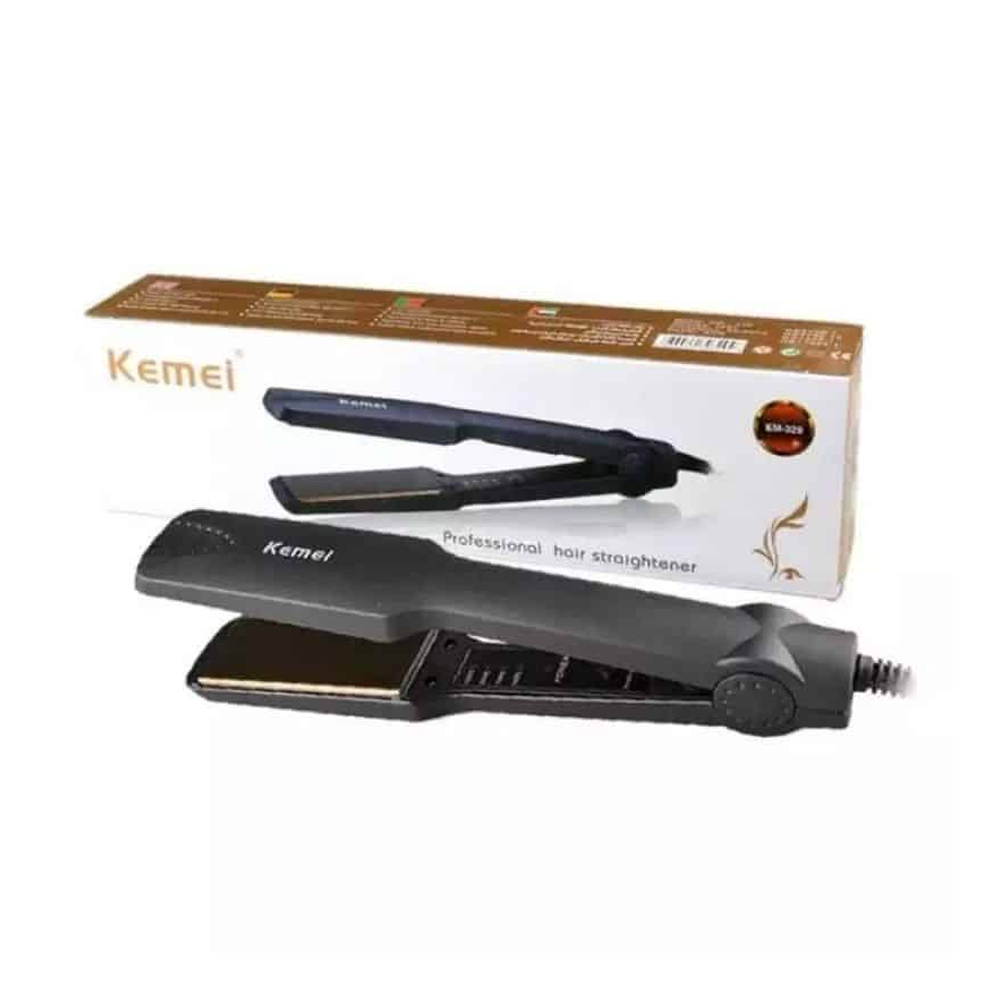 Kemei KM-329 Hair Straightener For Women - Black