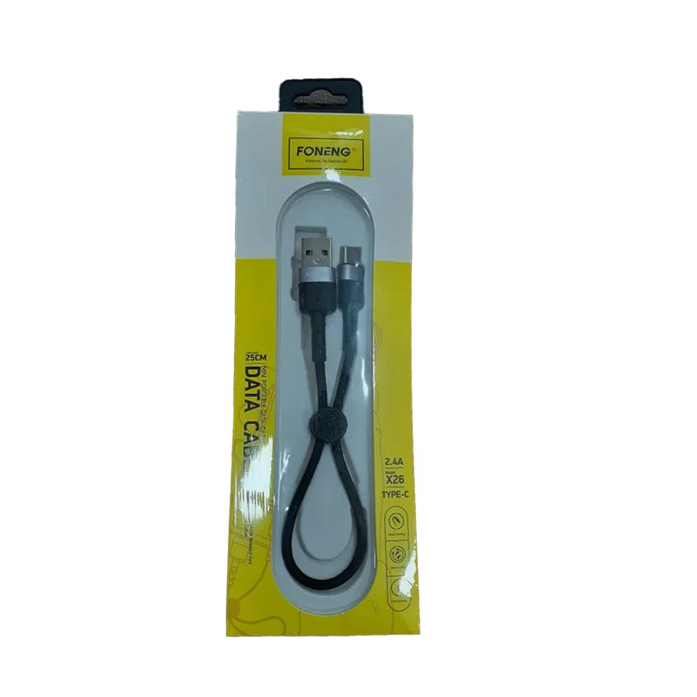 Foneng X26 Mini Portable Lightning Data Cable - Black
