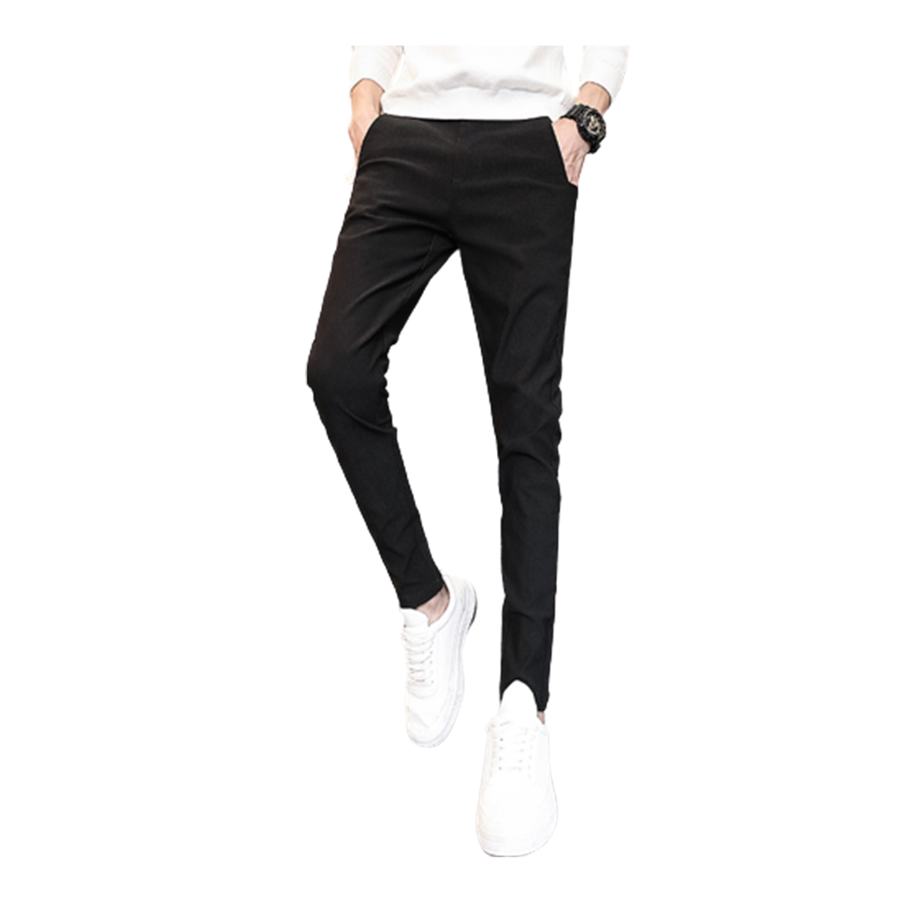 Cotton Chinos Gabardine Pant For Men - Deep Black - NZ-3209