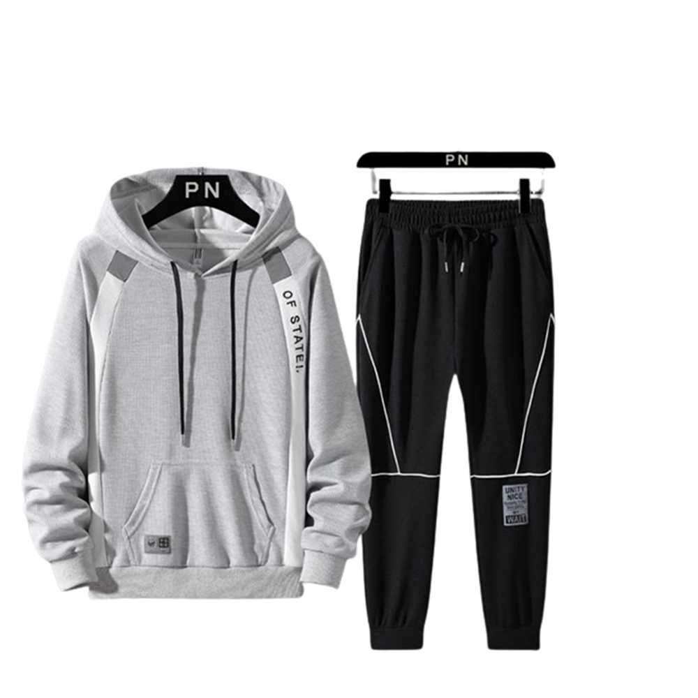 Winter Hoodie With Trouser For Men - Black and White - HT-01