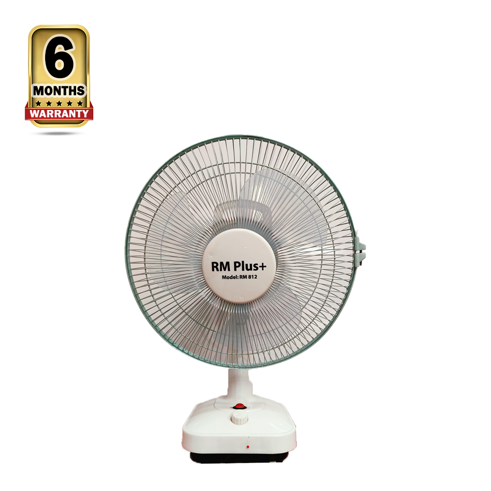 RM Plus Rechargeable Fan - 12 Inch - White