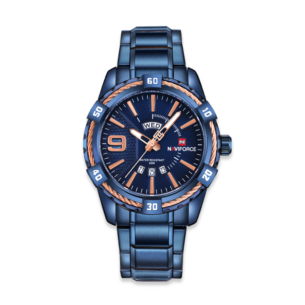 NAVIFORCE NF9117 Stainless Steel Analog Watch for Men Royal Blue