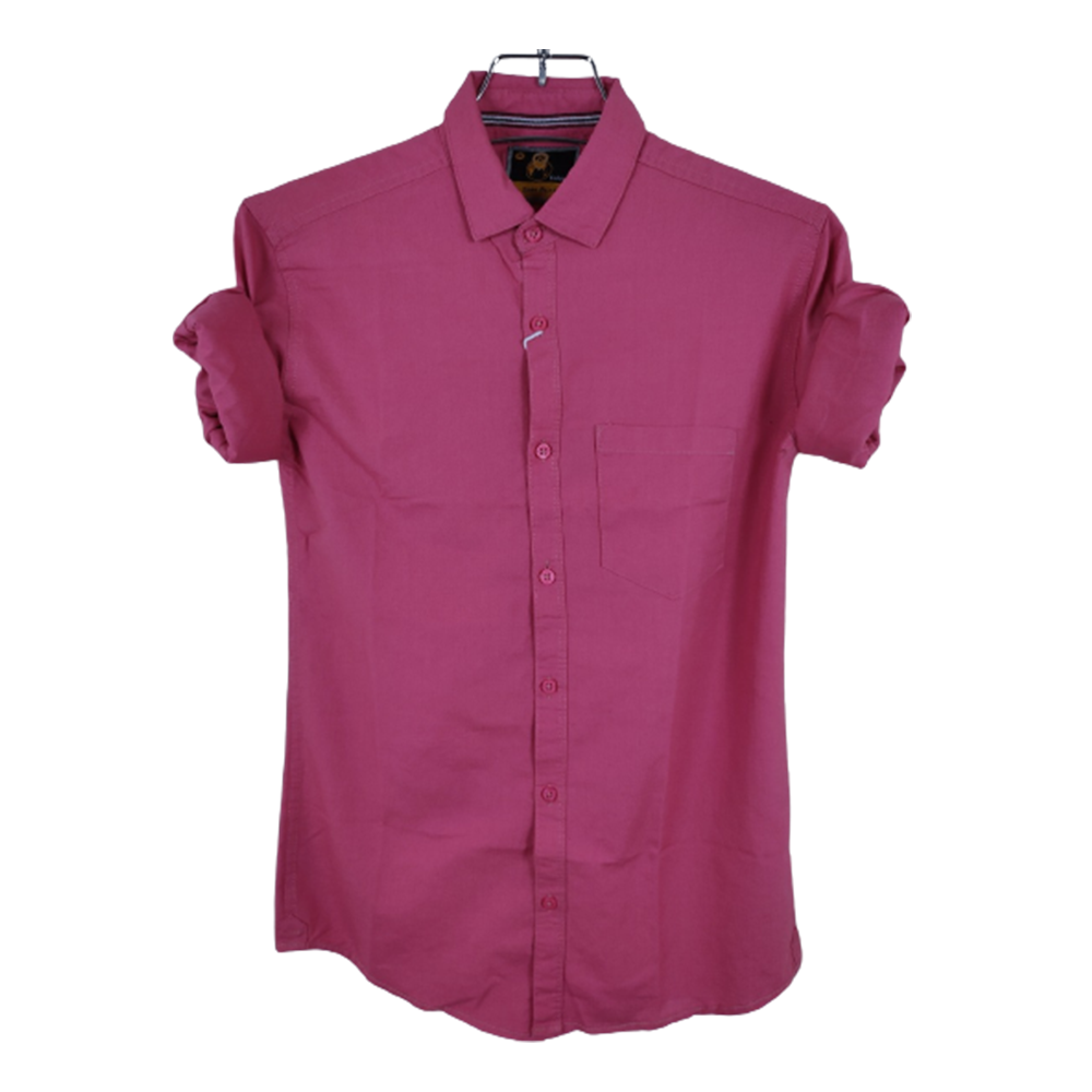 Oxford Cotton Full Sleeve Shirt For Men - Rose - OP94