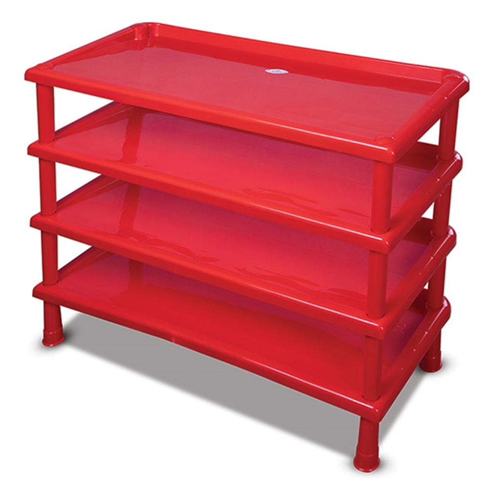 RFL Plastic 4 Step Big Shoe Rack - Red - 839819