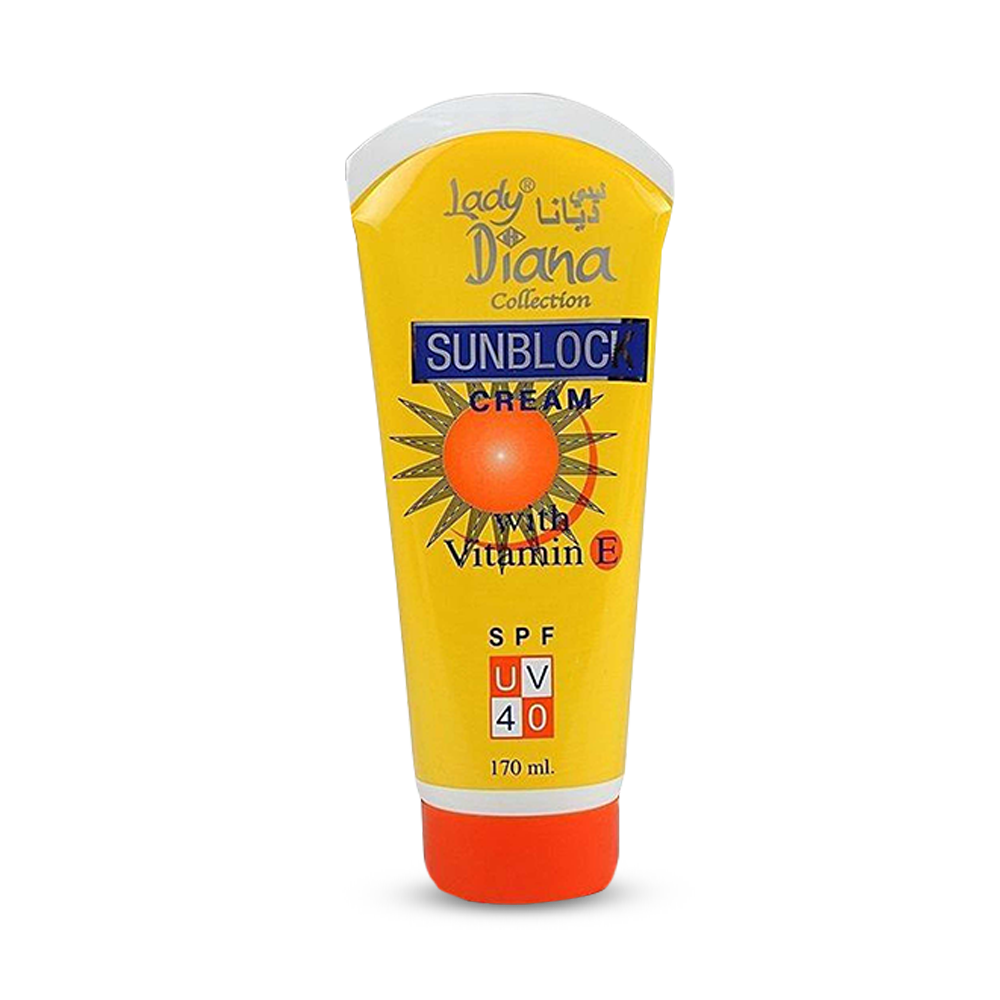 Lady Diana SunBlock Cream With Vitamin E - SPF UV 40 PA+ - 170ml