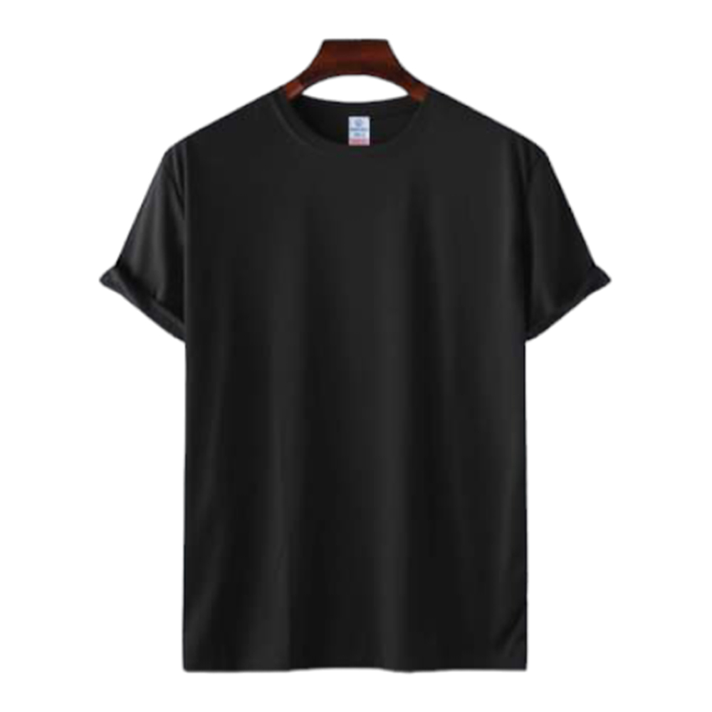 Cotton Half Sleeve T-Shirt for Men - Black - Tso1