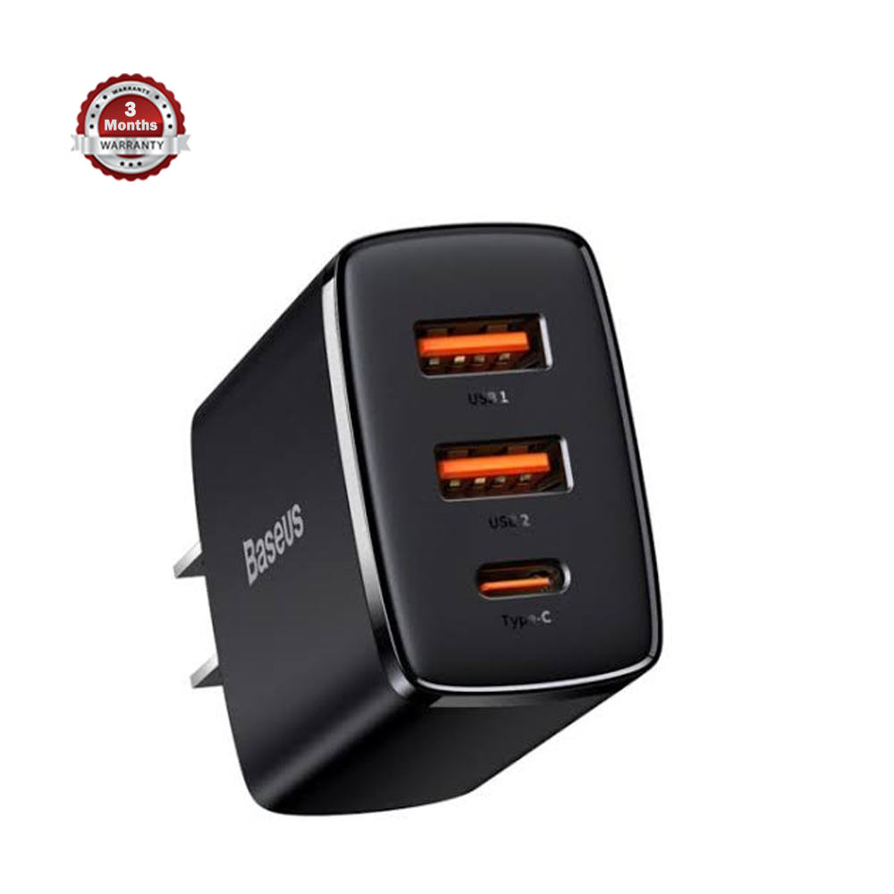 Baseus Compact Quick Charger 2U+C 30W EU - Black