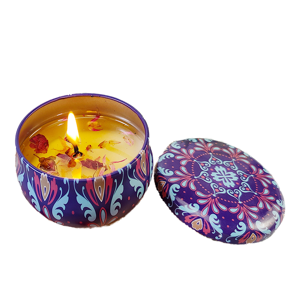 Vintage Jar Floral Scented Candle - Violet