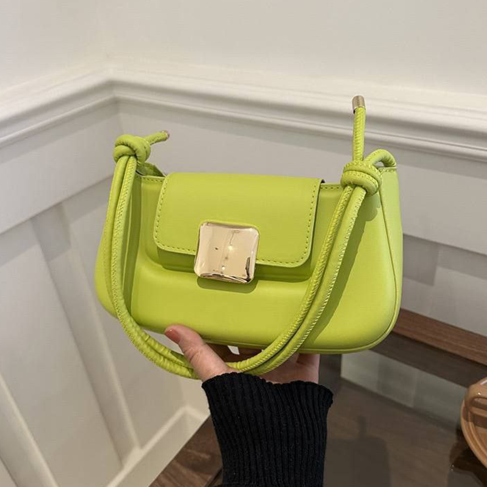 PU Leather Trendy Solid Color Shoulder Bag For Women - Neon - HS 00078