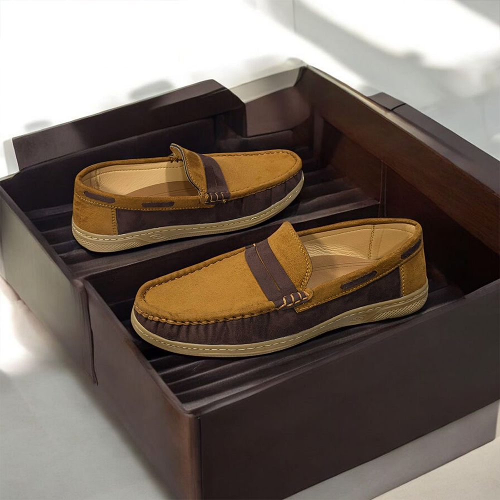 PU Leather Loafer Shoes for Men - Coffee