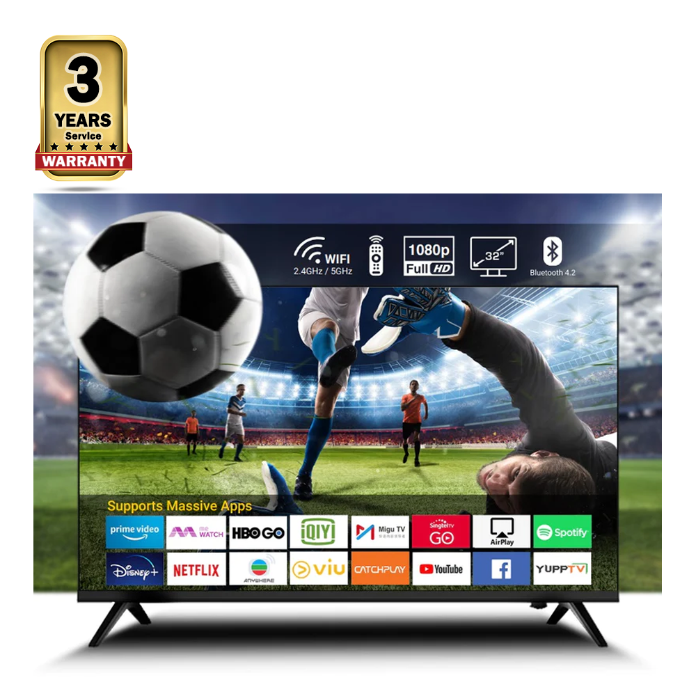 Konka KDG32RR680ANT Smart Android LED TV With Voice Control - 32 Inch - Black