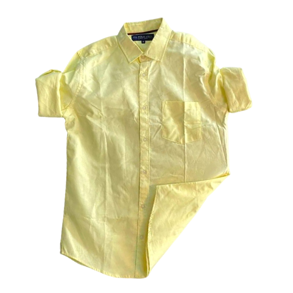 Cotton Full Sleeve Formal Shirt For Men - SRT-5009 - Light Yellow