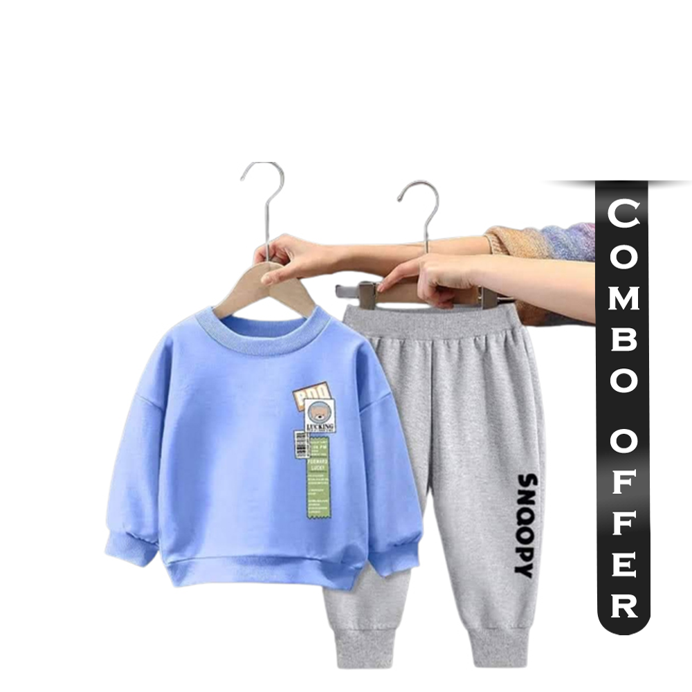 Combo Offer Terry Cotton Winter Sweat Shirt With Pant For Kids