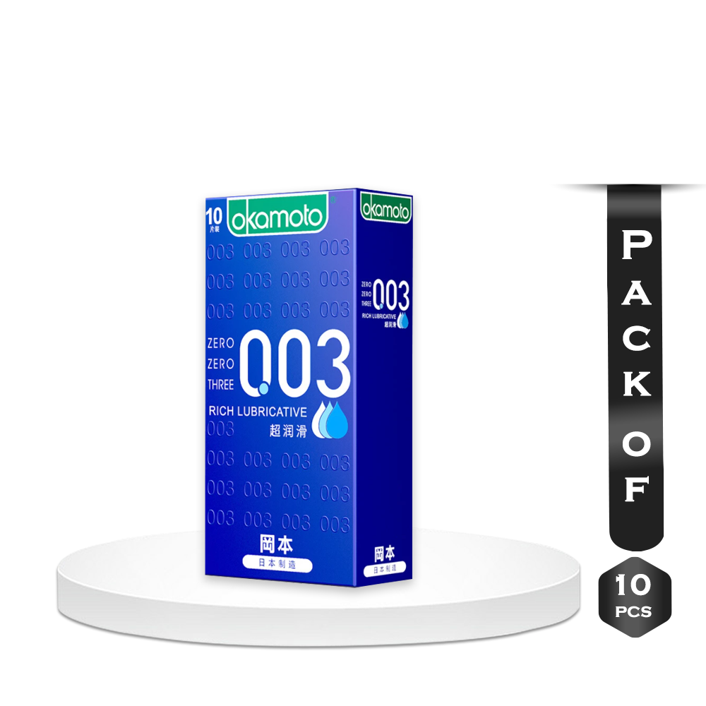 Pack of 10 Pieces Okamoto 003 Rich Lubricative Condom