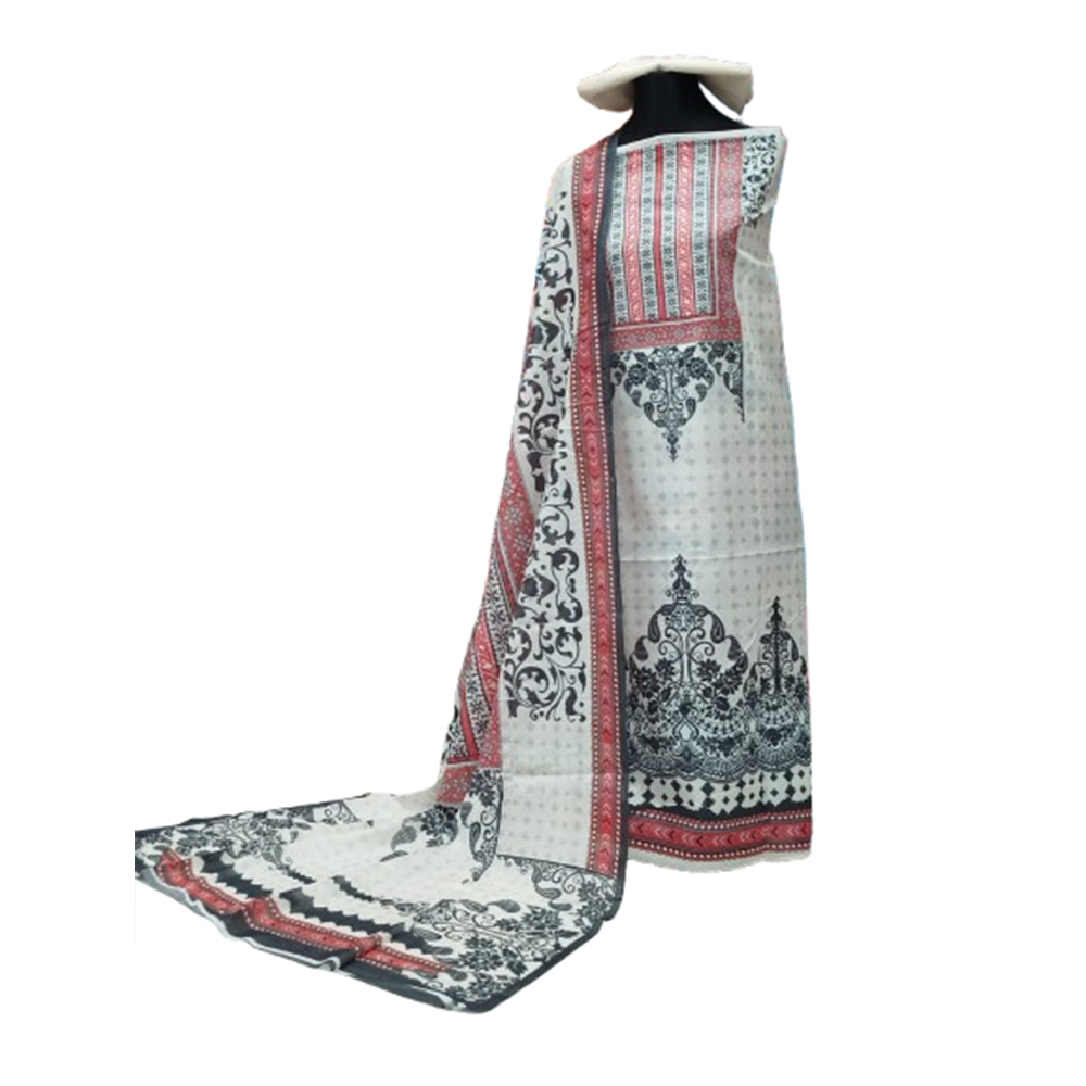 Unstitched Swiss Cotton Digital Printed Salwar Kameez For Women - Multicolor - 3A-T39