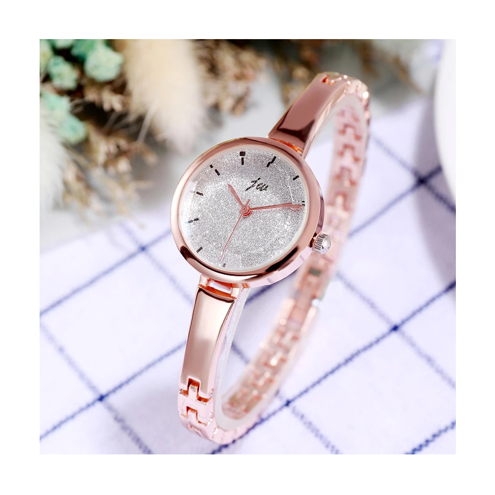 Full Diamond Electronic Versatile Quartz Watch For Women - Rose Gold