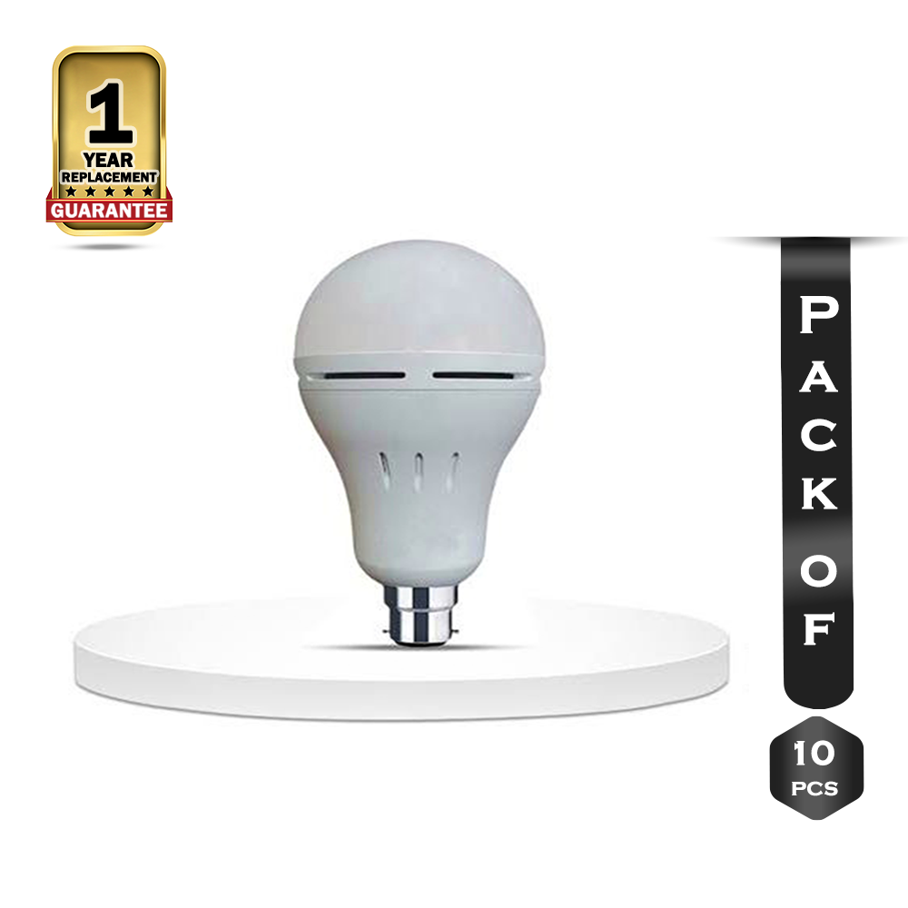 Pack of 10Pcs LED Emergency AC-DC Bulbs - 20 Watt - White