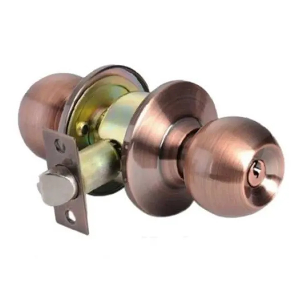 Stainless Steel Round Lock with Brass Keys - Antique 