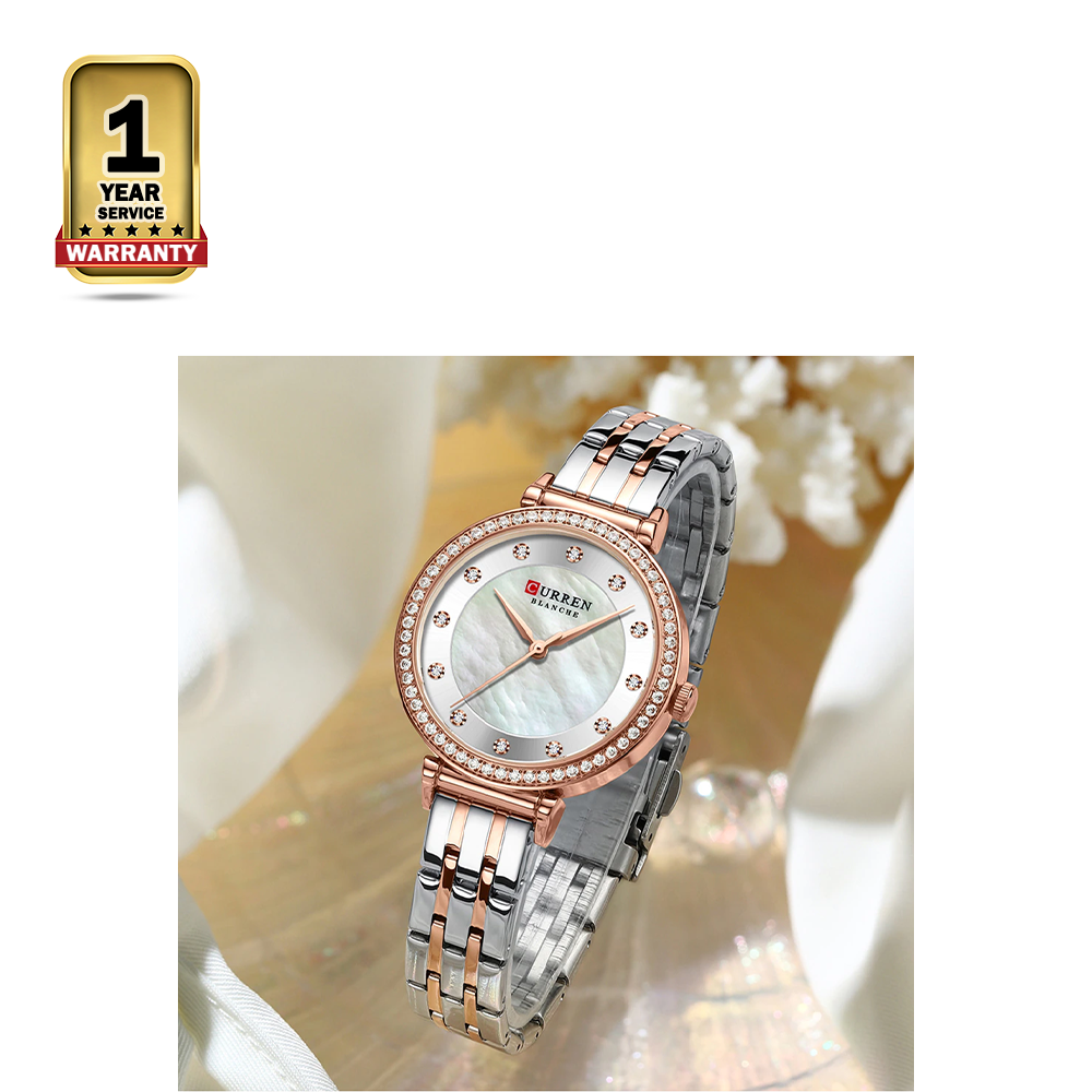 Curren 9087 Stainless Steel Quartz Wrist Watch For Women - Silver Rose Gold