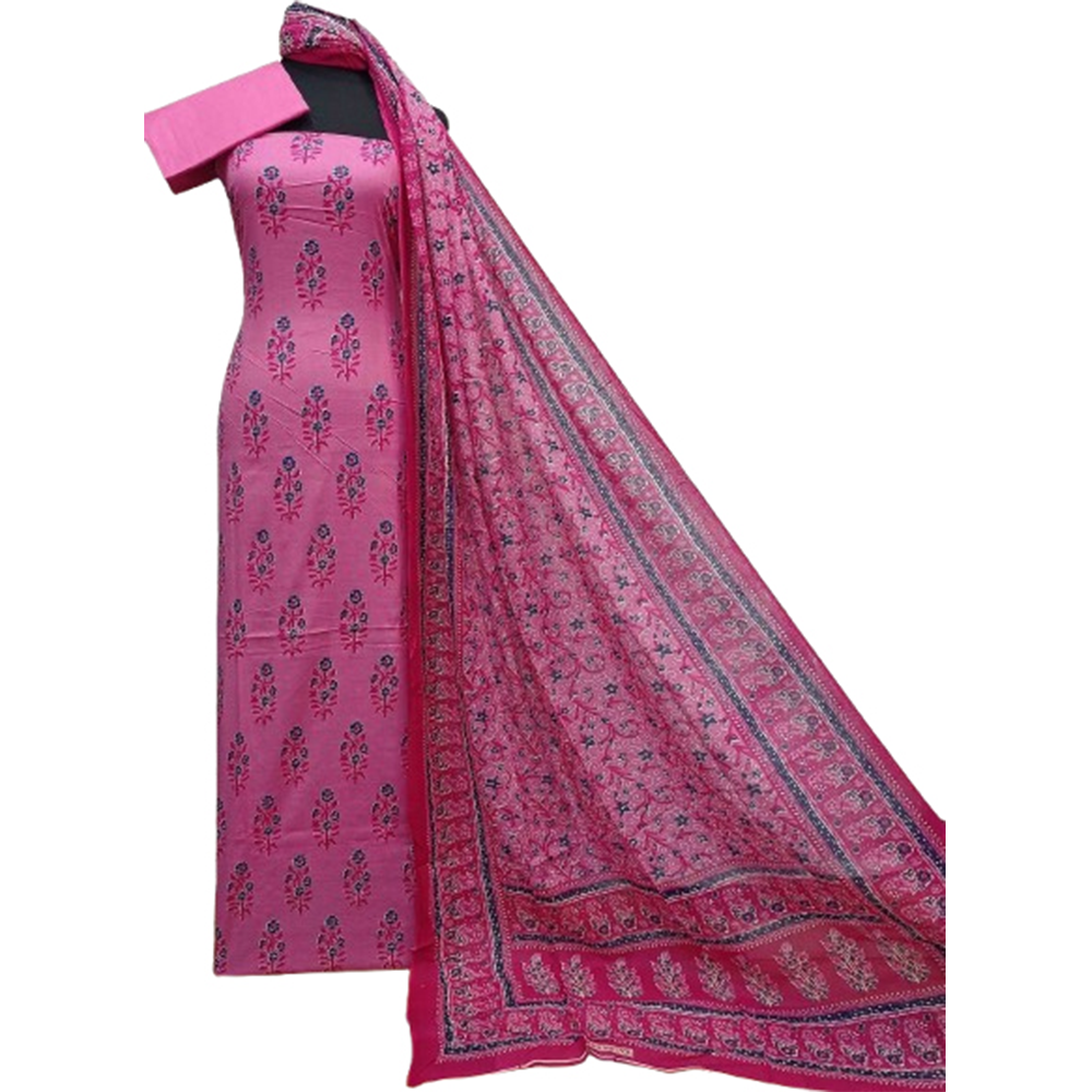 Unstitched Cotton Printed Salwar Kameez For Women - Multicolor - 3R-P208