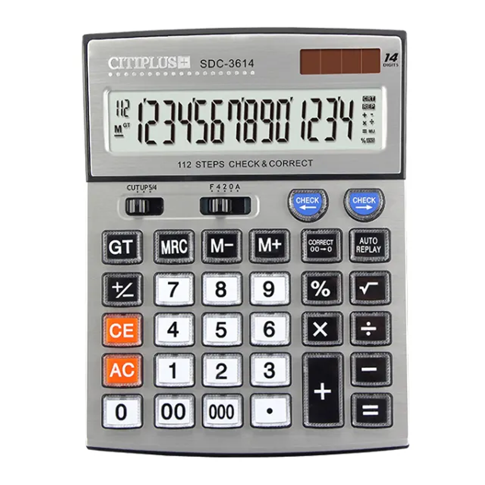 Citiplus SDC-3614 Calculator - 14 Digits - White