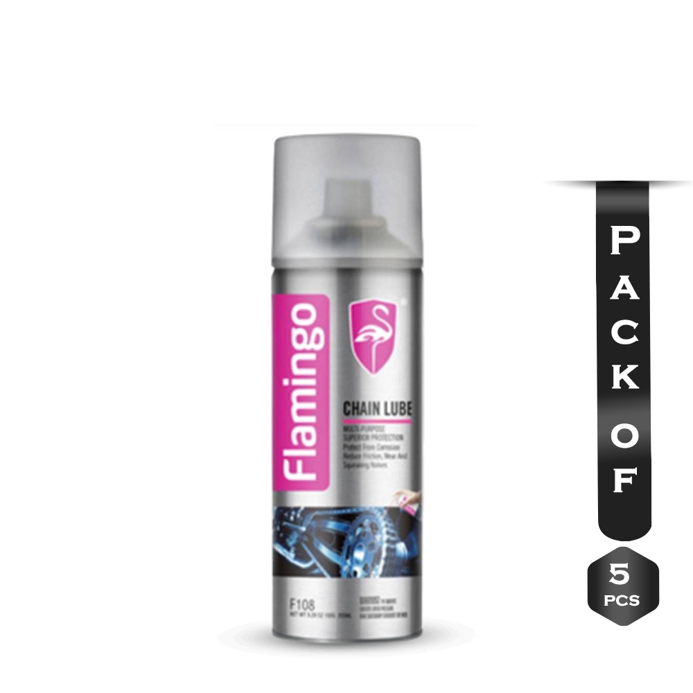 Pack of 5 Pcs Flamingo Chain Lube for Bike - 220ml x 5 Pcs