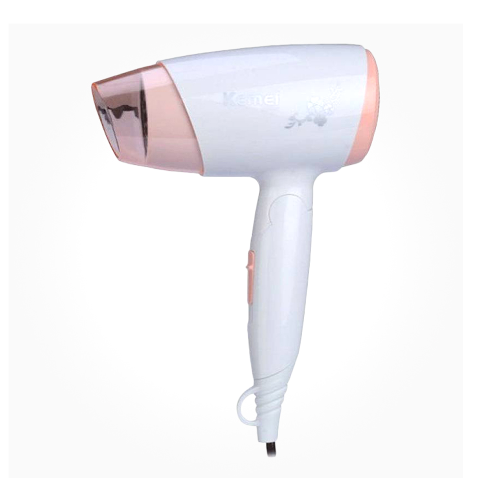 KEMEY KM-3365 Hair Dryer - White And Pink