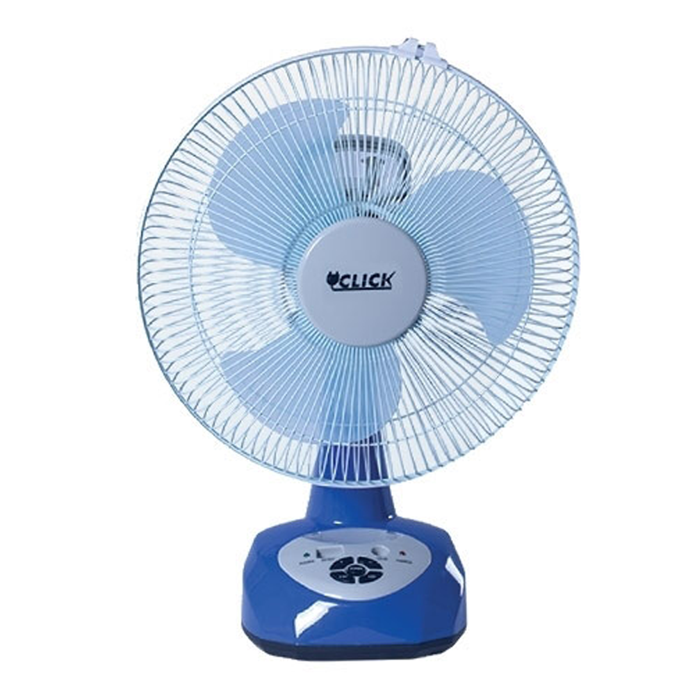 Click Rechargeable Table Fan - 12 Inch - Blue