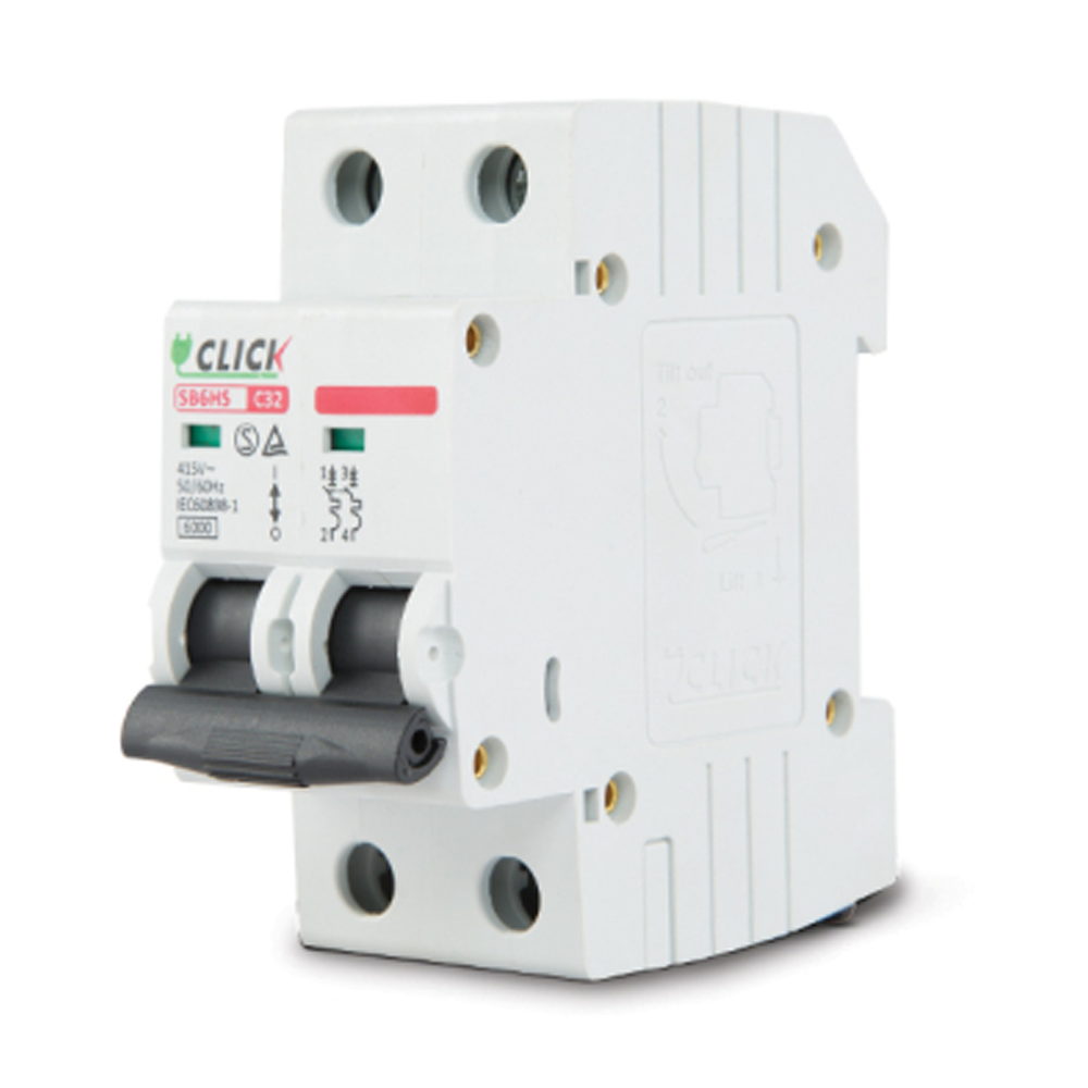 Click Circuit Breaker MCB - 2P 20A C 6KA - White